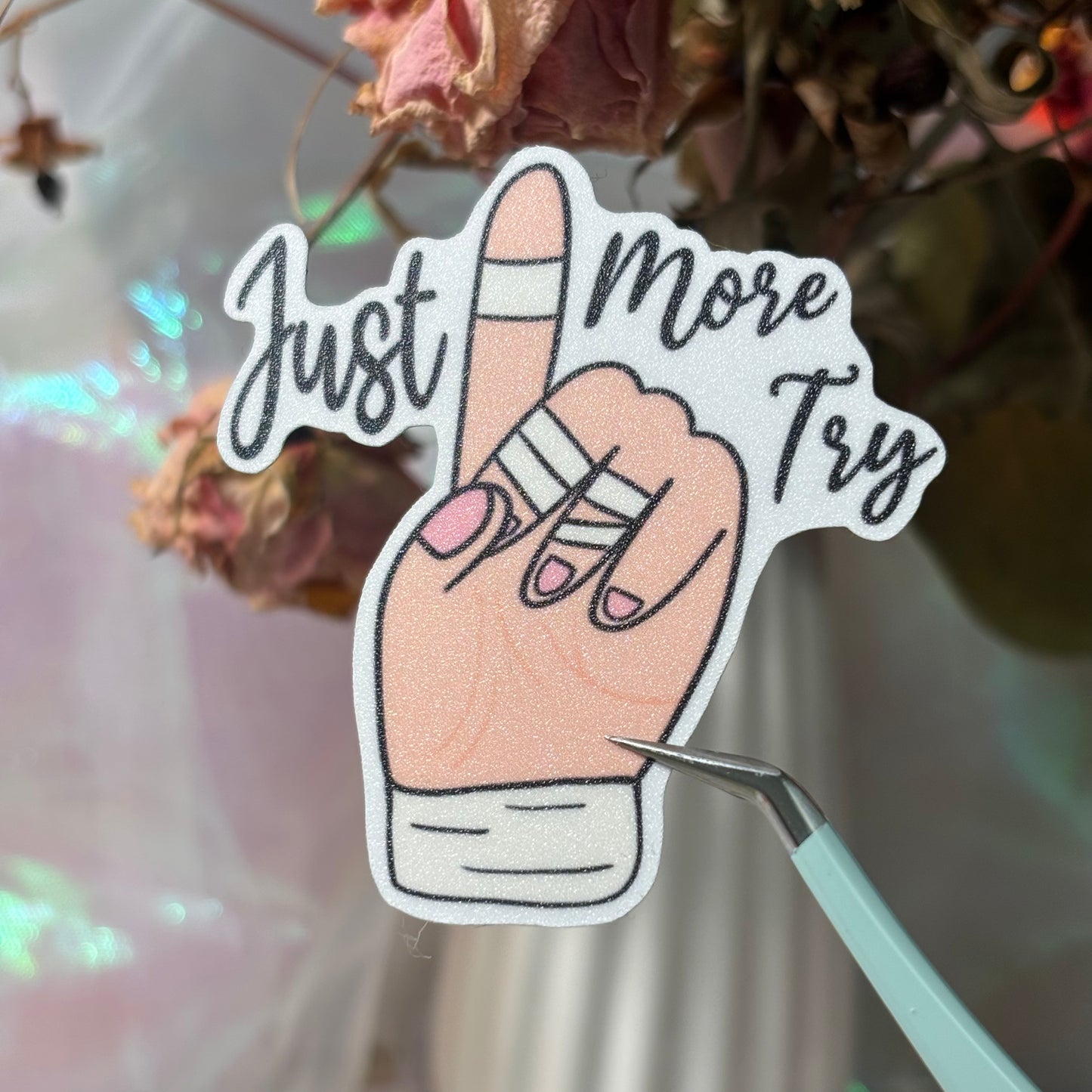Just One More Try - Rock Climbing Sticker