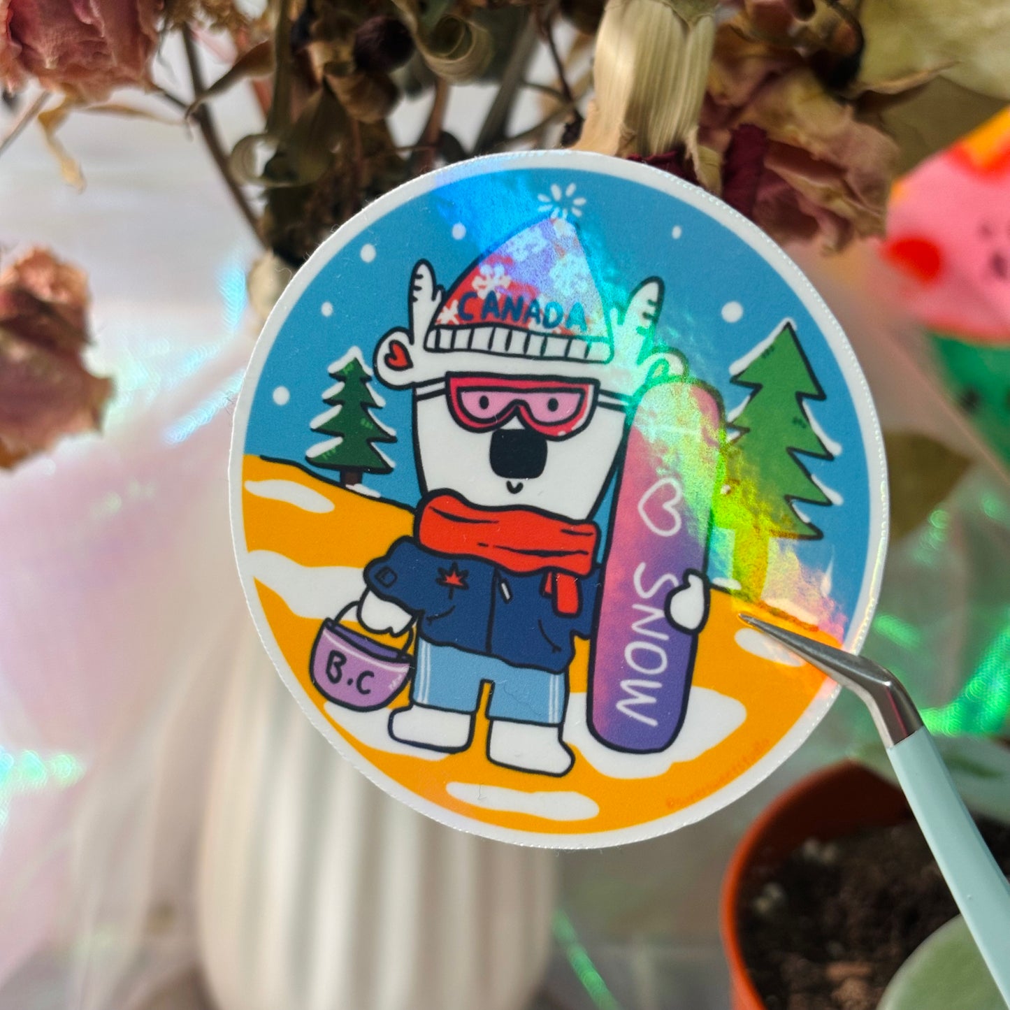 I Love Snow - White Bear Sticker