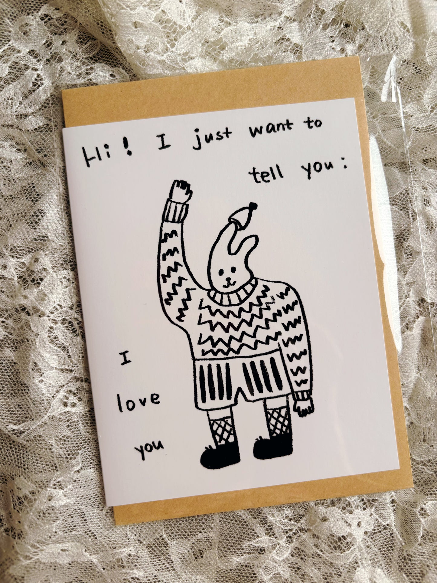 Greeting Card “I love you” Rabbit