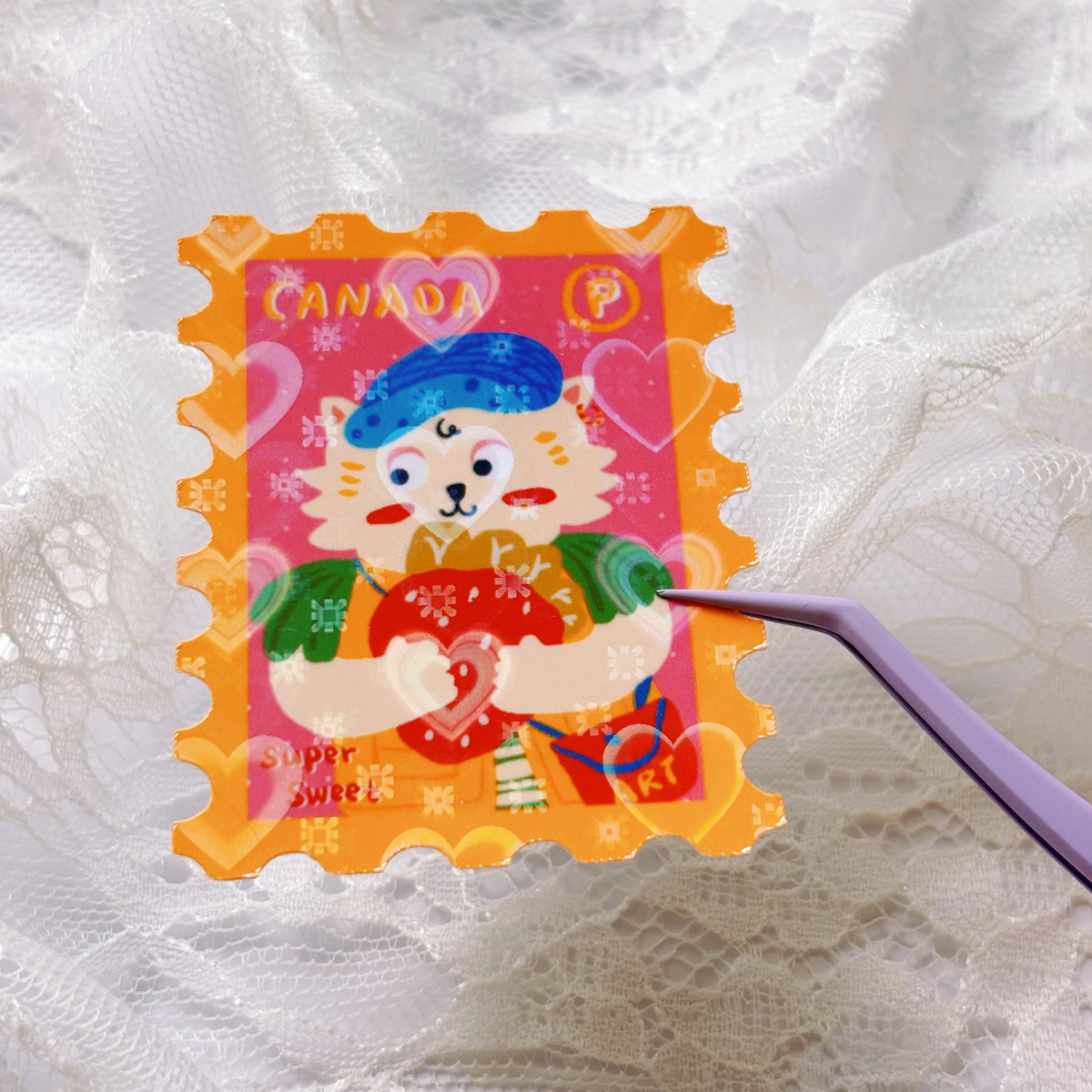 Peach Portrait Sticker - April Mail Club