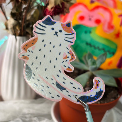 “Excuse Me?” Cat Sticker - Multicolor