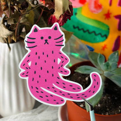 “Excuse Me?” Cat Sticker - pink