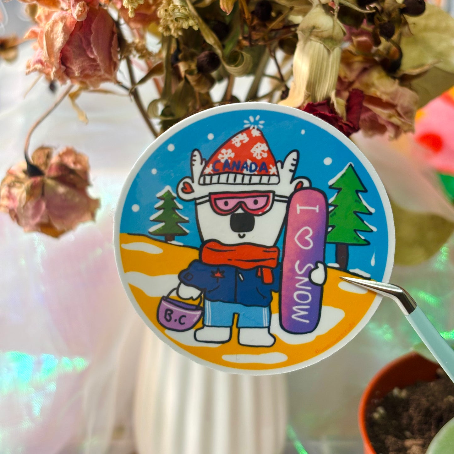 I Love Snow - White Bear Sticker
