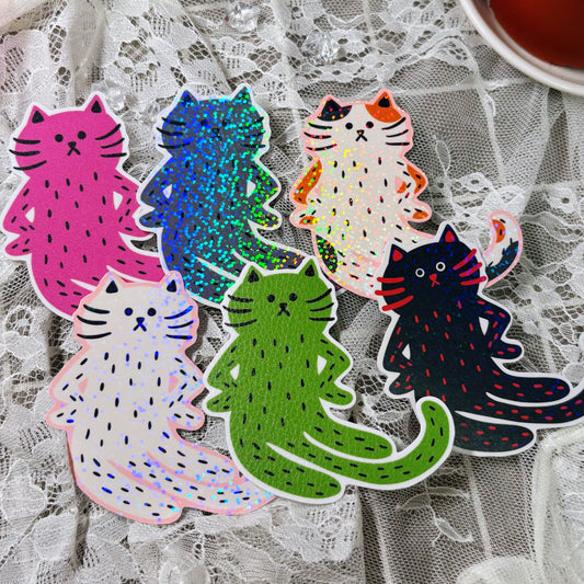 “Excuse Me?” Cat Sticker - white