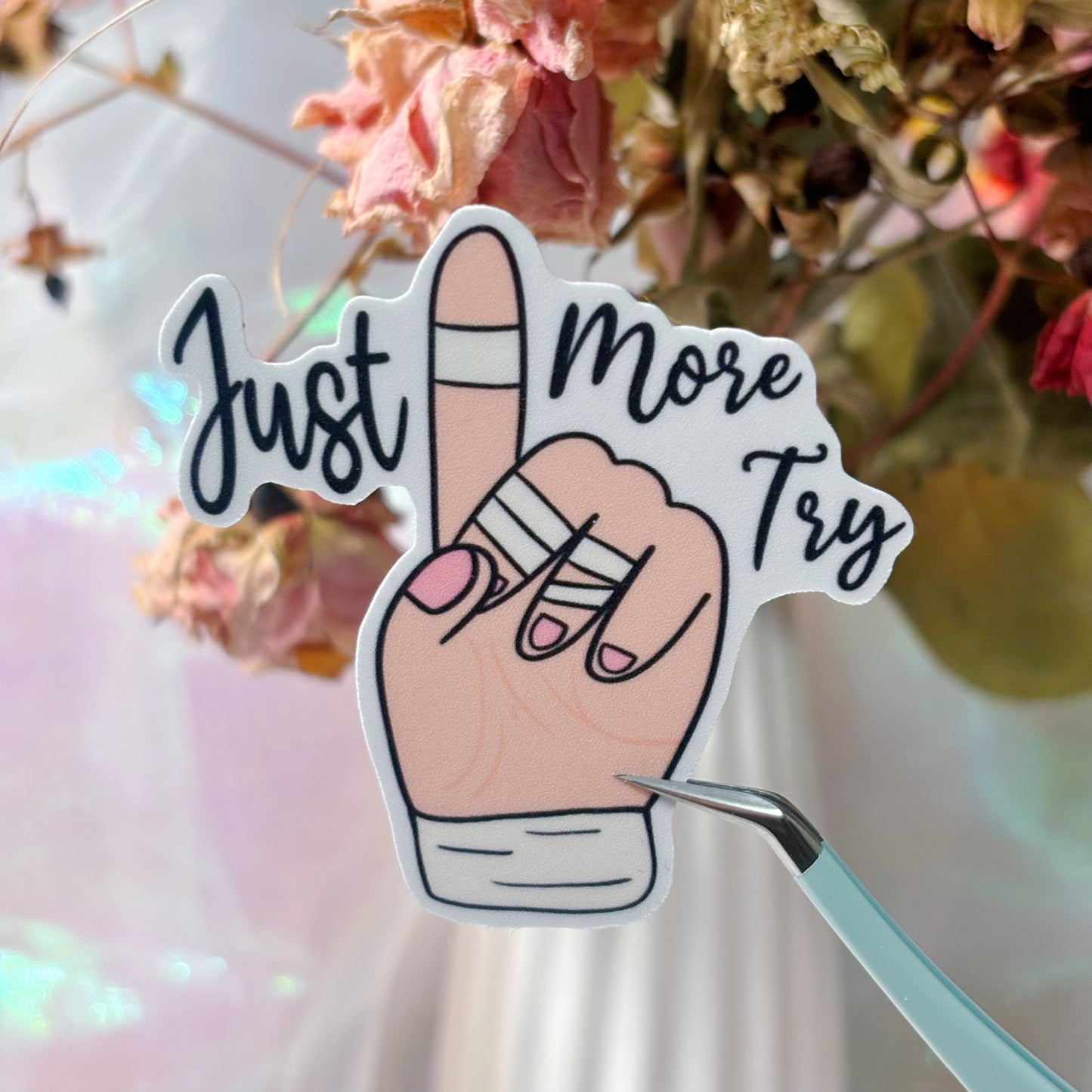 Just One More Try - Rock Climbing Sticker