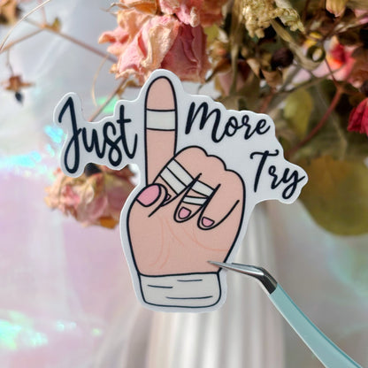 Just One More Try - Rock Climbing Sticker