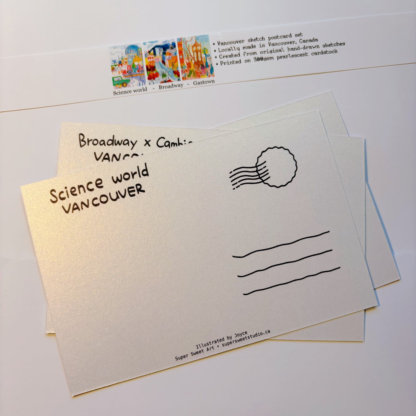 Vancouver Postcard Set - pearlescent cardstock