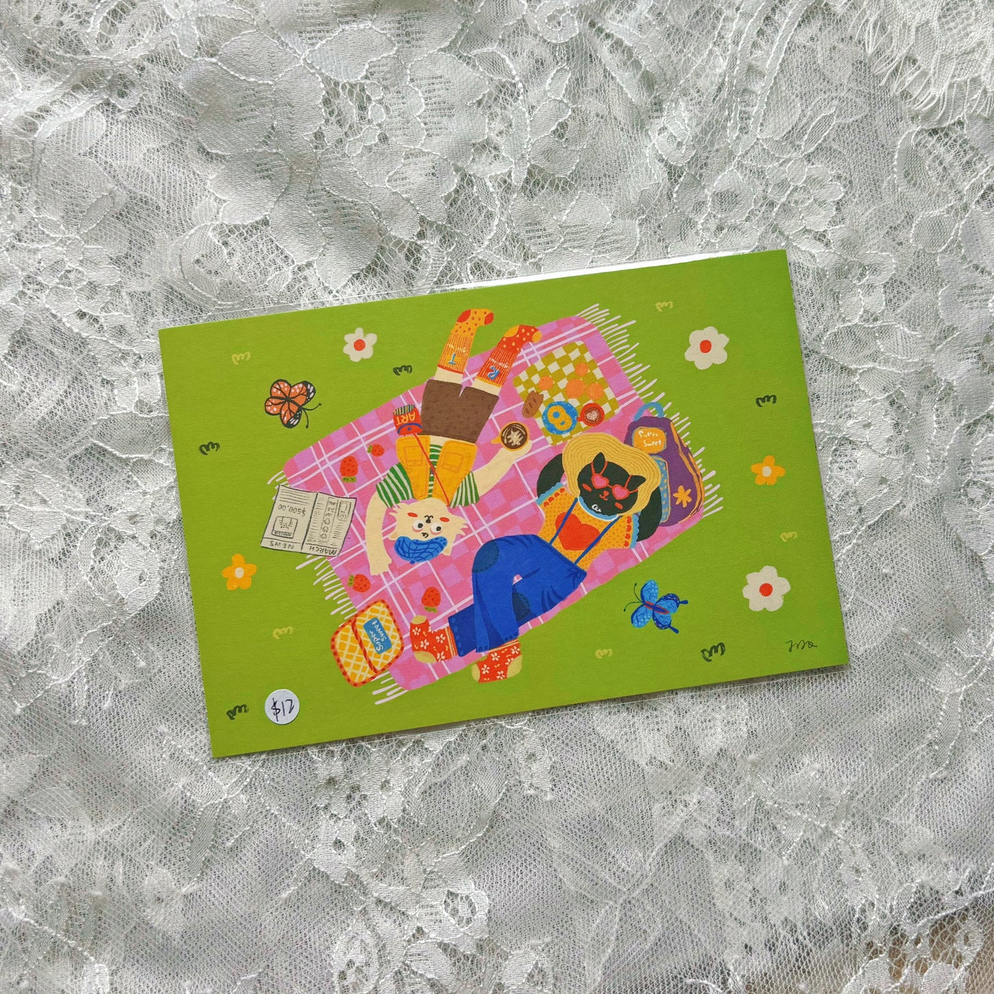 Cat Picnic Print - March Mail Club