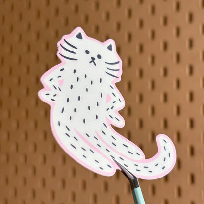 “Excuse Me?” Cat Sticker - White