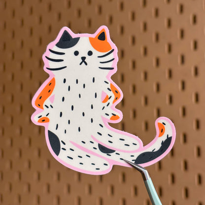 “Excuse Me?” Cat Sticker - Multicolor