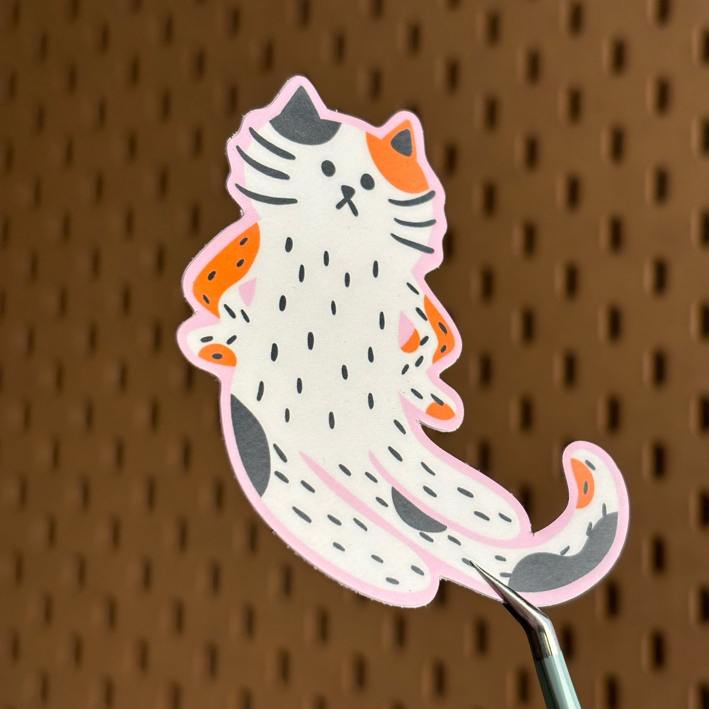 “Excuse Me?” Cat Sticker - Multicolor