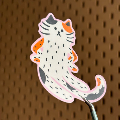 “Excuse Me?” Cat Sticker - Multicolor