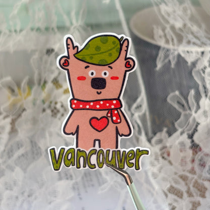 Vancouver Little Beardeer Sticker - Leaves