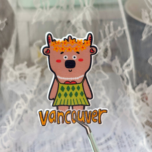 Vancouver Little Beardeer Sticker - Flowers