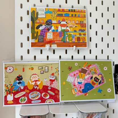 Cat Cafe 5x7 Print