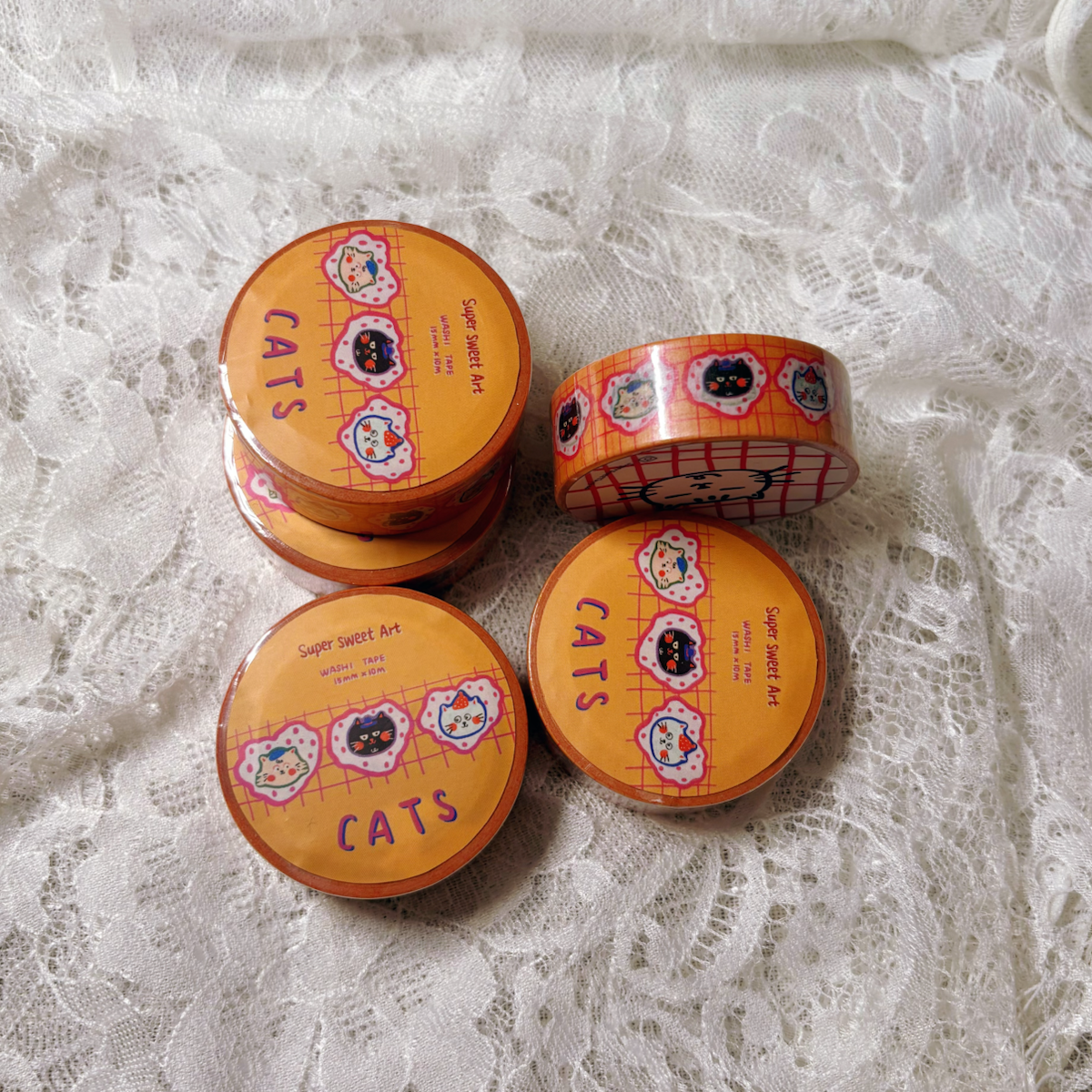 Cats Washi Tape - 15mm x 10m
