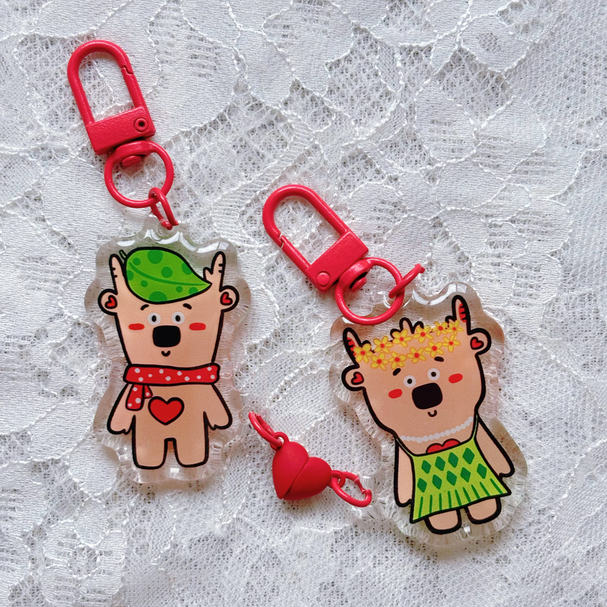 Bear & Deer Keychain