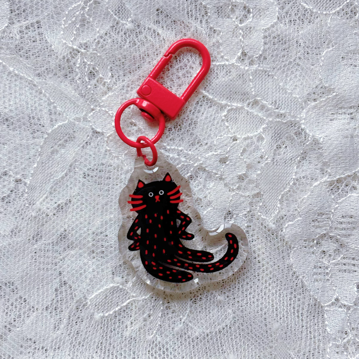 "Excuse Me" Cat Keychain - Black