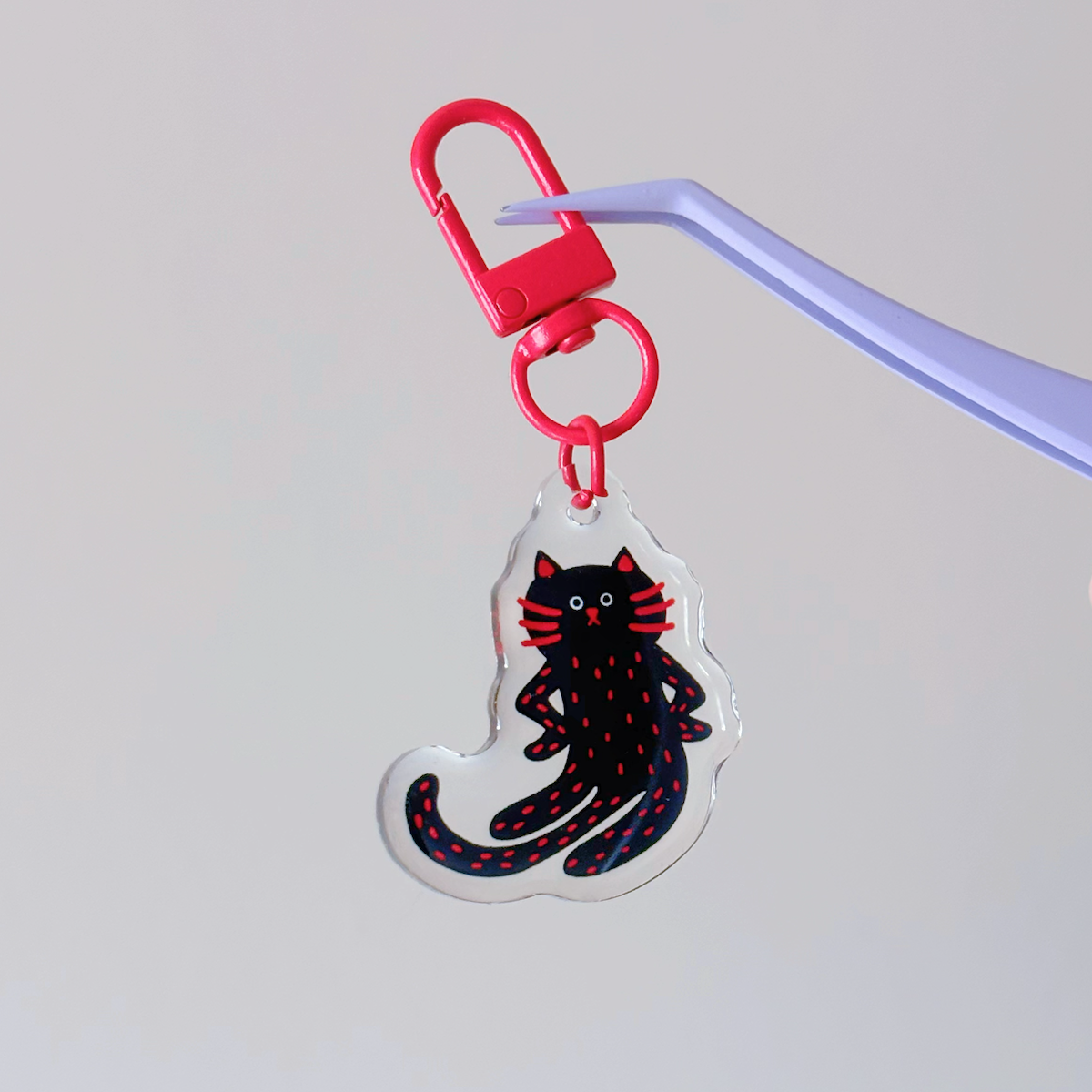 "Excuse Me" Cat Keychain - Black