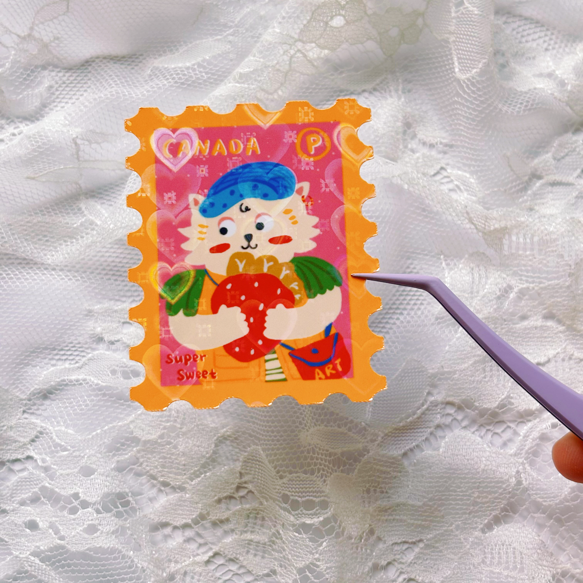 Peach Portrait Sticker - April Mail Club
