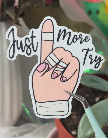 Just One More Try - Rock Climbing Sticker