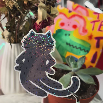 “Excuse Me?” Cat Sticker - Grey