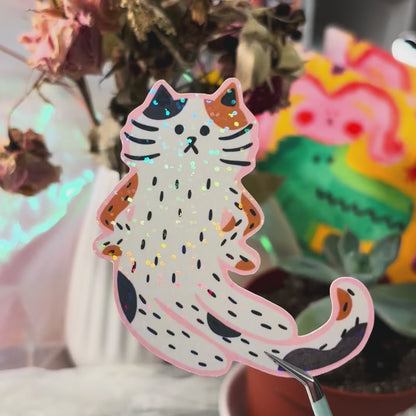 “Excuse Me?” Cat Sticker - Multicolor