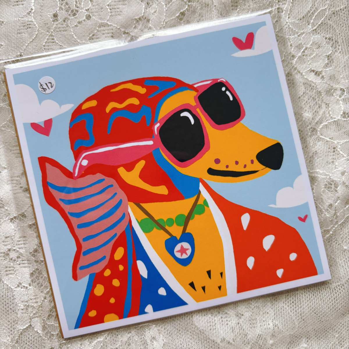 Rainbow Dog 5x5 Print