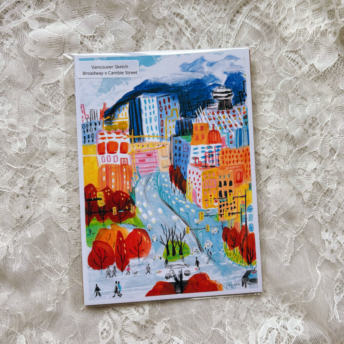 Vancouver Broadway and Cambie Sketch 5x7 Print