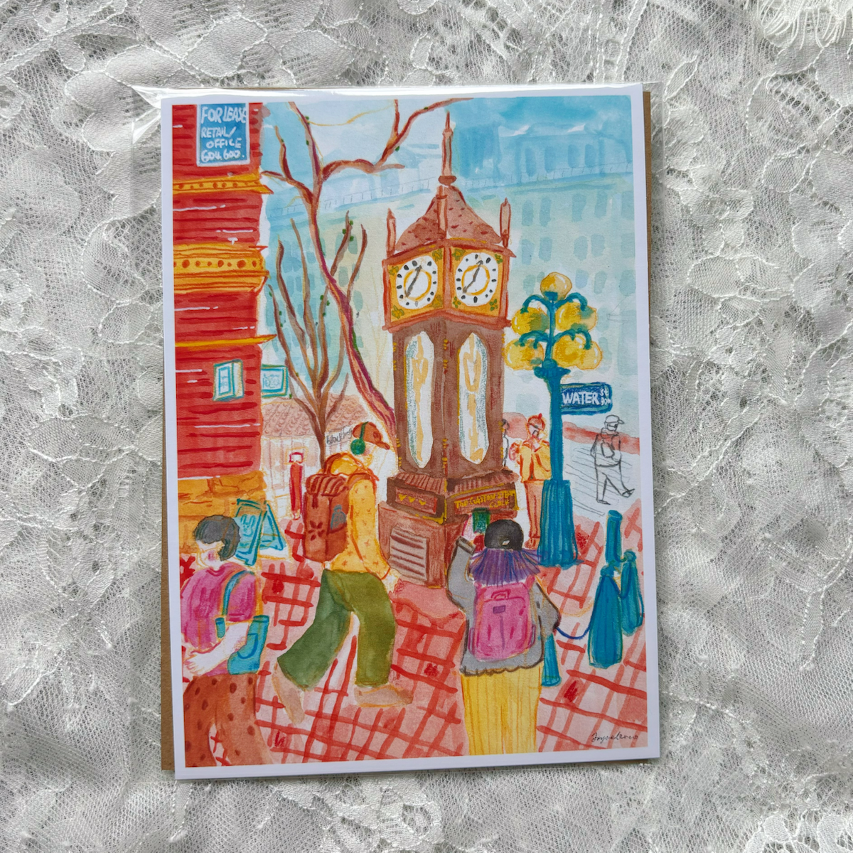 Vancouver Gastown Sketch 5x7 Print
