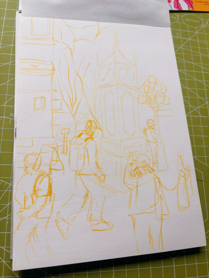 Vancouver Gastown Sketch 5x7 Print